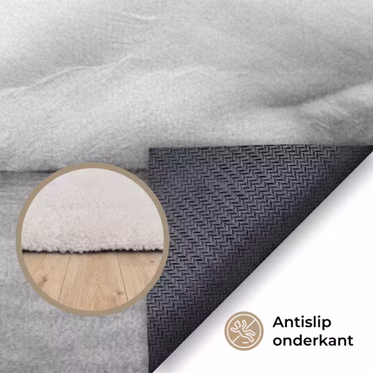 Zwanen - Hart - Zwart - Wit Vloerkleed Rechthoek klein -uniquesellingpoint_antislip_NL_DE
