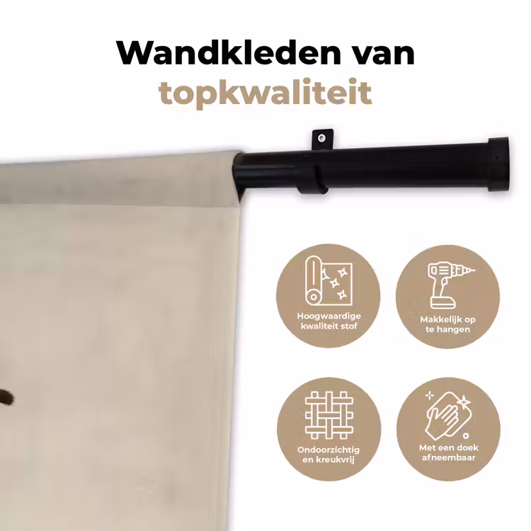 Aap - Roze bloemen - Speels Wandkleed katoen klein -sfeer2