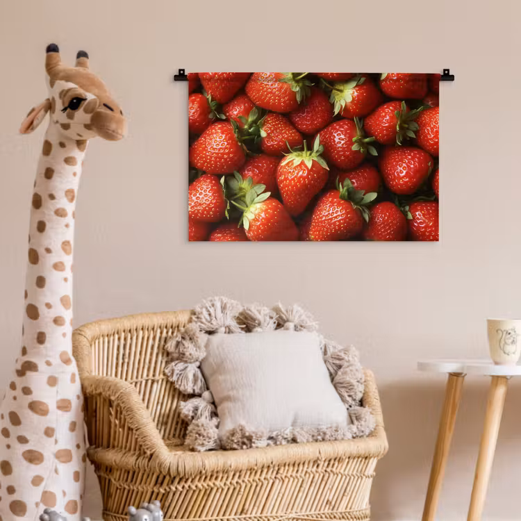 Aardbei - Fruit - Rood Wandkleed katoen klein -wsfeer5_kind