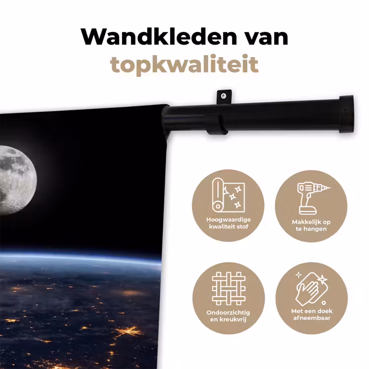 Wandkleed - Aarde - Nacht - Ruimte - Aarde - Nacht - Ruimte Wandkleed katoen klein