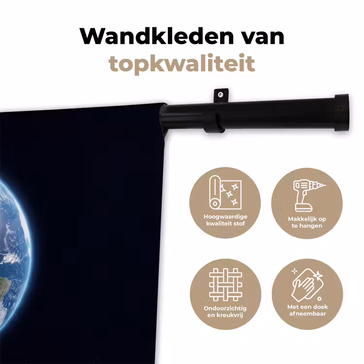 Wandkleed - Aarde - Ruimte - Kosmos - Aarde - Ruimte - Kosmos Wandkleed katoen klein