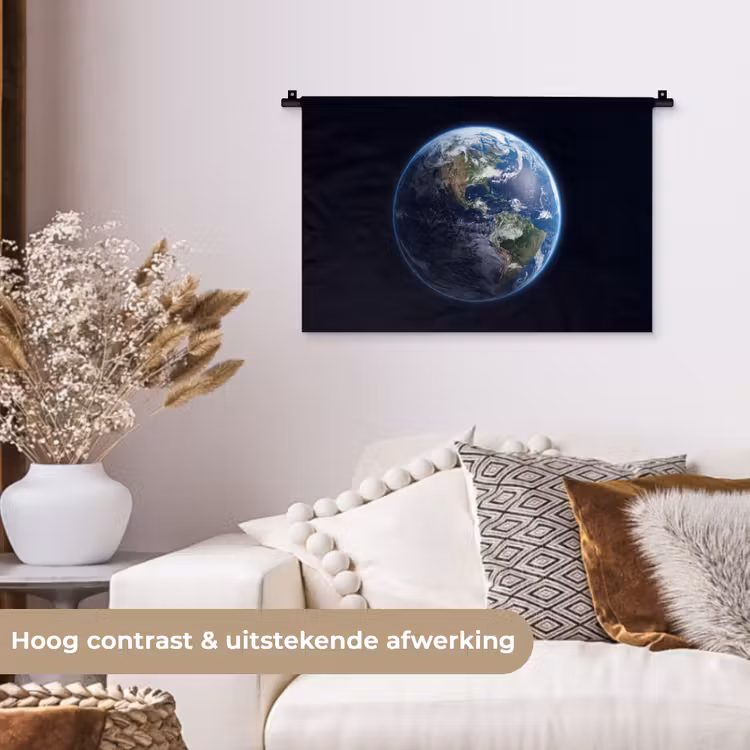 Wandkleed - Aarde - Ruimte - Kosmos - Aarde - Ruimte - Kosmos Wandkleed katoen klein