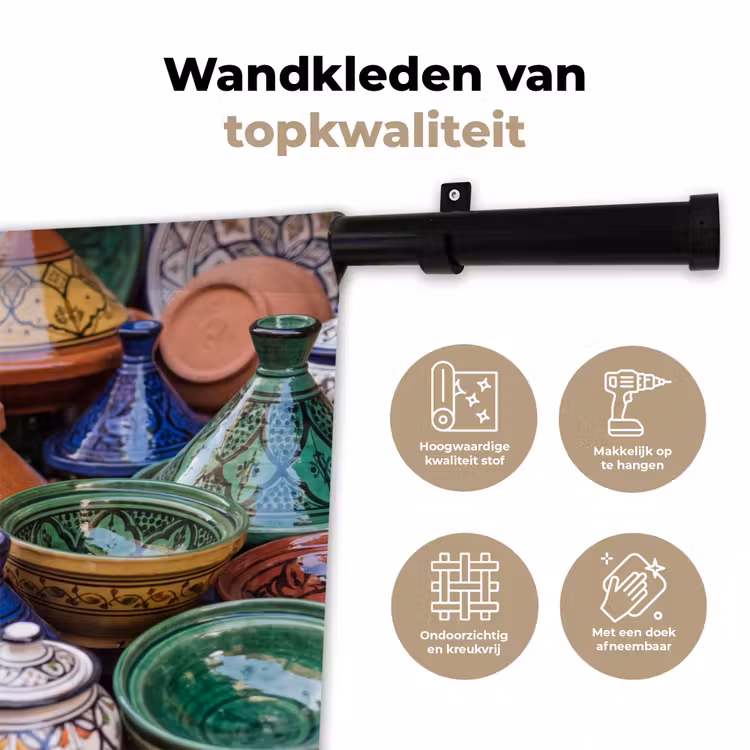 Wandkleed - Aardewerk - Kleurrijk - Patroon - Aardewerk - Kleurrijk - Patroon Wandkleed katoen klein
