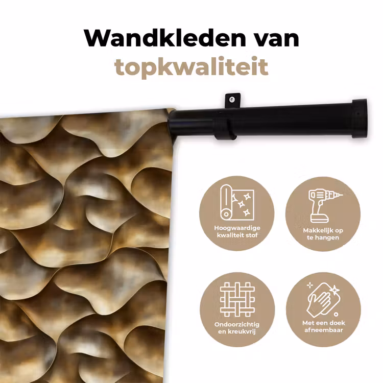 Abstract - Antiek - Goud Wandkleed katoen klein 269 -sfeer2