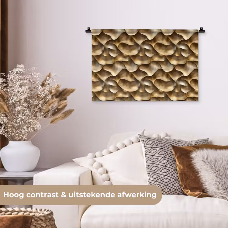 Abstract - Antiek - Goud Wandkleed katoen klein 269 -sfeer1