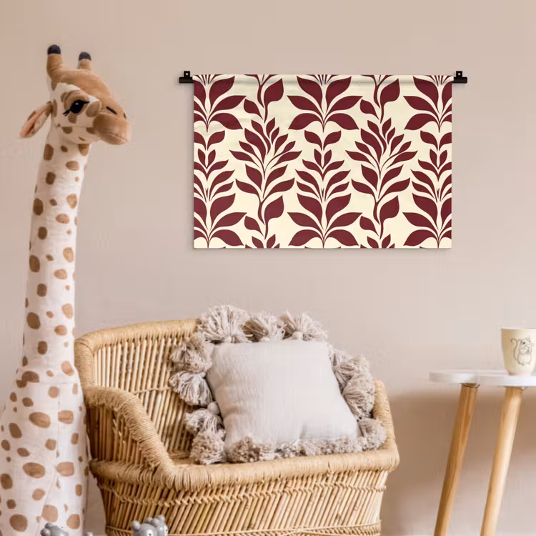 Abstract - Bladeren - Burgundy Wandkleed katoen klein 269 -wsfeer5_kind
