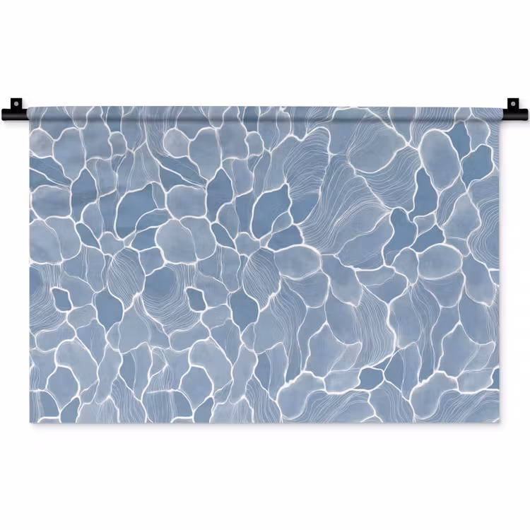 Abstract - Blauw - Bladeren Wandkleed katoen klein -zz3d