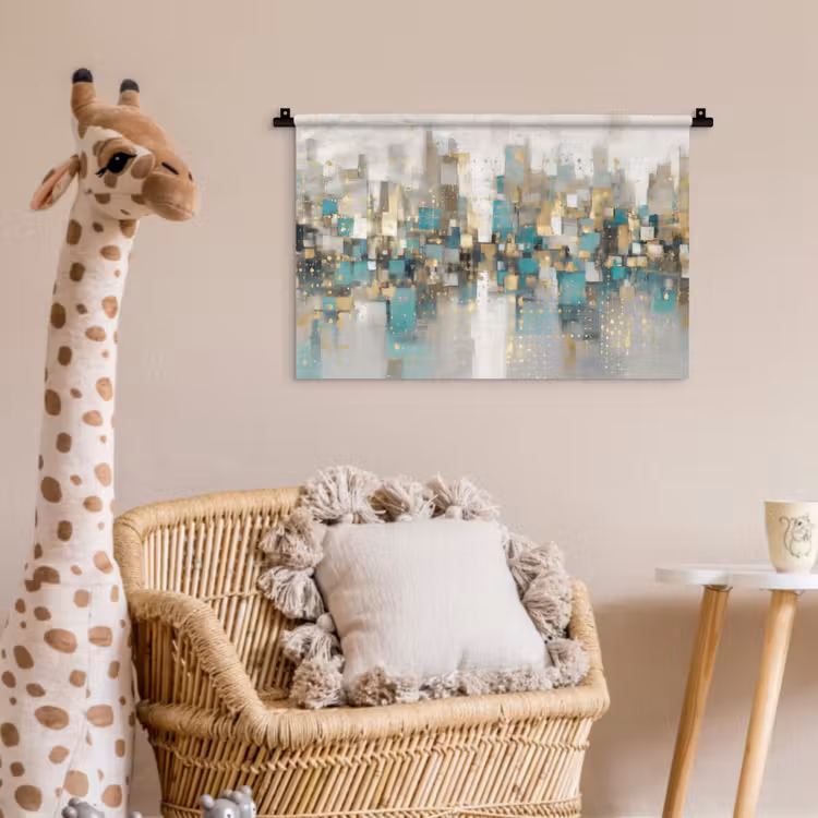 Abstract - Blokken - Goud - Skyline Wandkleed katoen klein -wsfeer5_kind