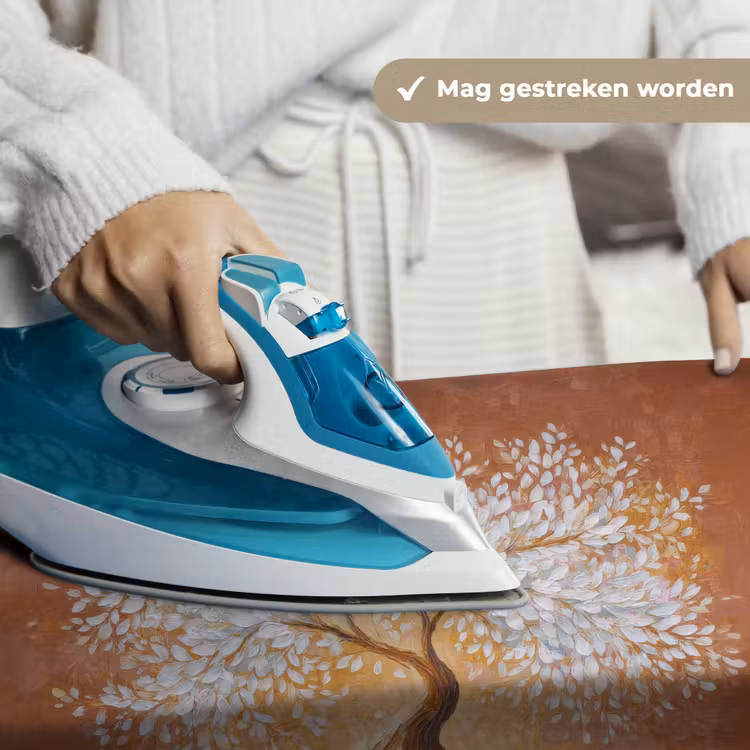 Abstract - Boom - Wit - Bladeren Wandkleed katoen klein -sfeer9