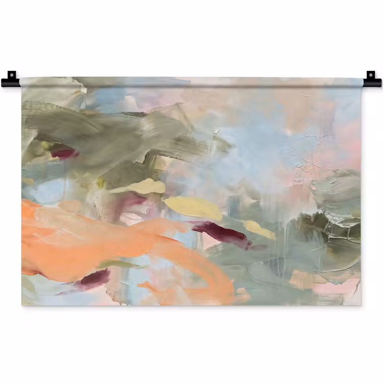 Abstract - Borstelstreken - Kunst - Modern - Pastel Wandkleed katoen klein -zz3d