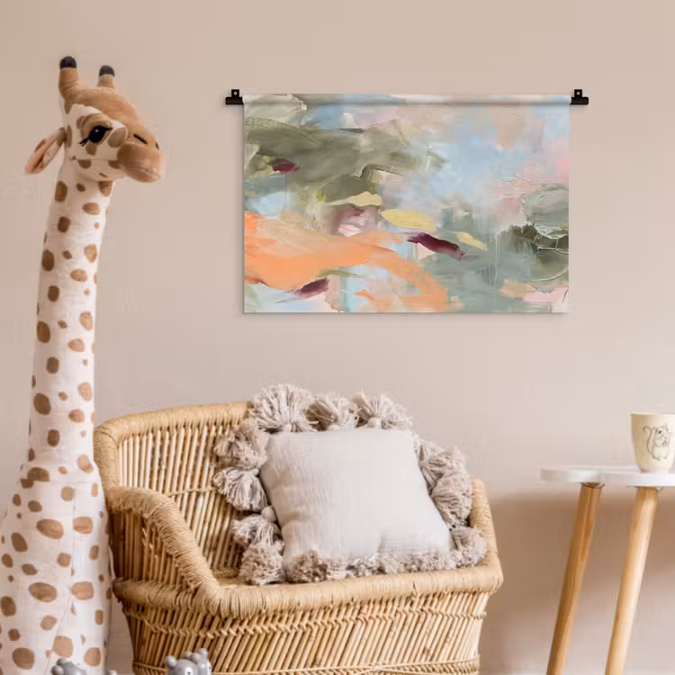 Abstract - Borstelstreken - Kunst - Modern - Pastel Wandkleed katoen klein -wsfeer5_kind