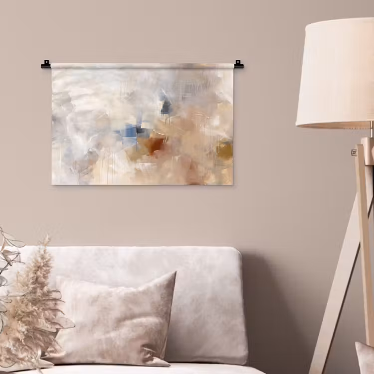 Abstract - Borstelstreken - Modern - Beige - Kunst Wandkleed katoen klein -sfeer4