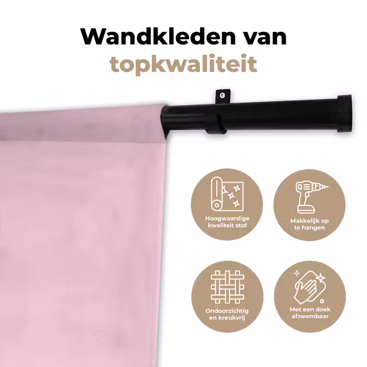 Abstract - Cirkels - Strepen - Modern - Roze Wandkleed katoen klein -sfeer2