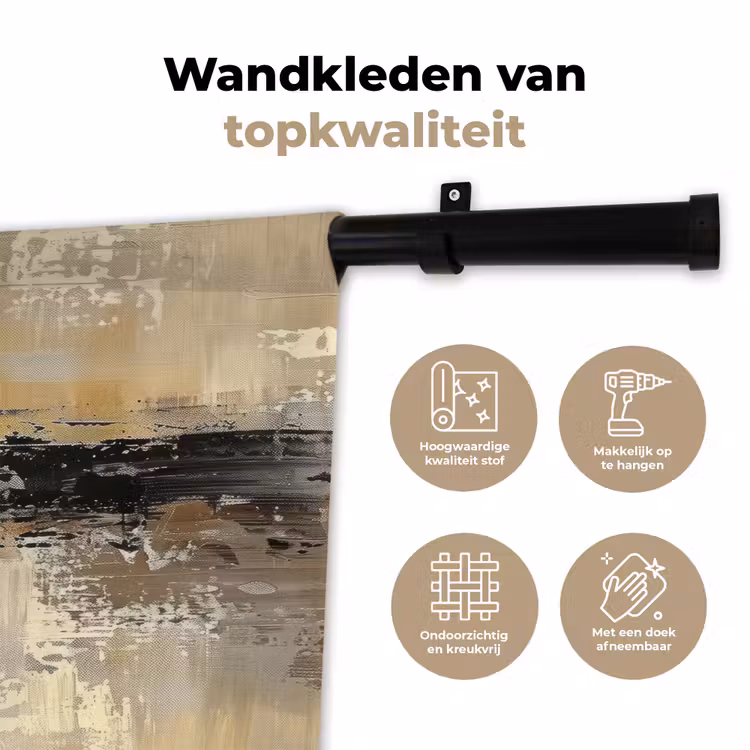 Abstract - Geel - Modern - Beige Wandkleed katoen klein -sfeer2