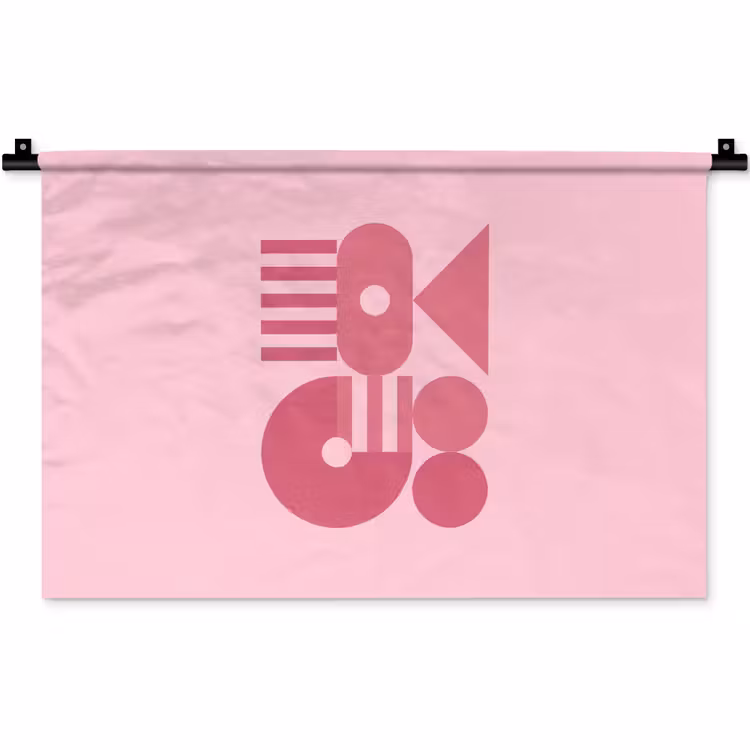 Abstract - Geometrisch - Vormen - Roze Wandkleed katoen klein -zz3d