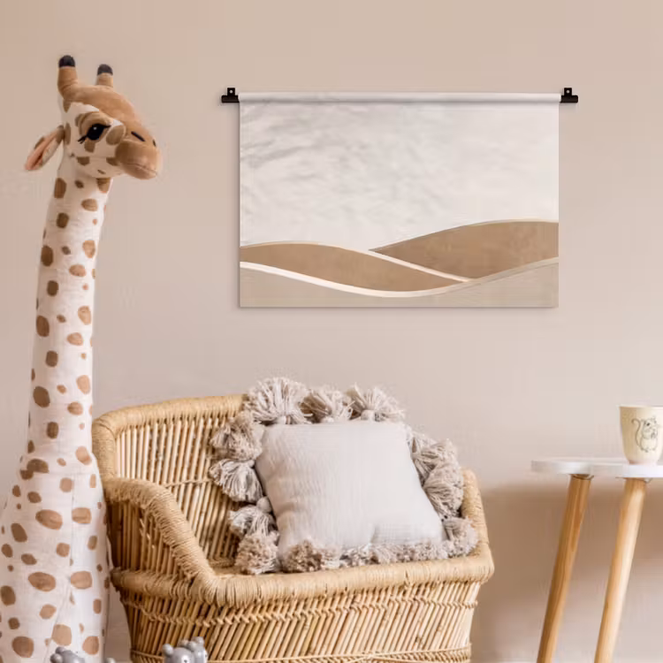 Abstract - Golven - Modern - Beige Wandkleed katoen klein -wsfeer5_kind