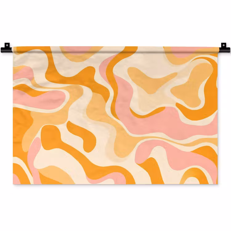 Abstract - Golvend - Oranje Wandkleed katoen klein -zz3d