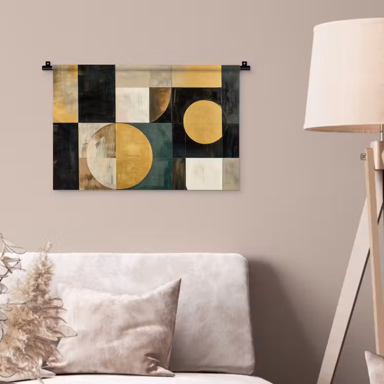 Abstract - Goud - Brons - Vormen - Geometrisch Wandkleed katoen klein -sfeer4