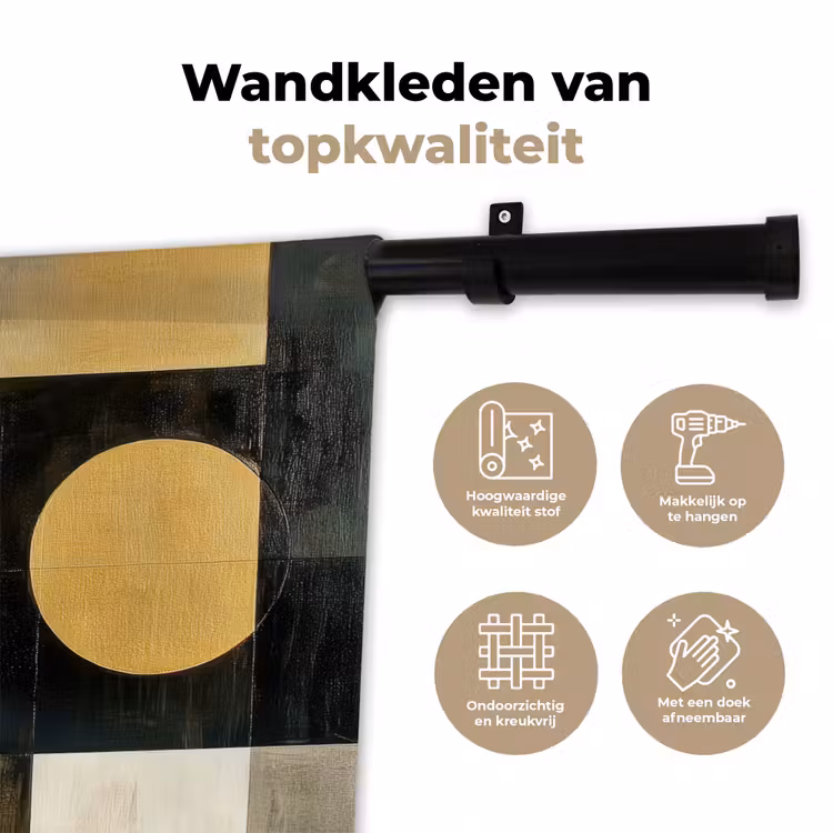 Abstract - Goud - Brons - Vormen - Geometrisch Wandkleed katoen klein -sfeer2