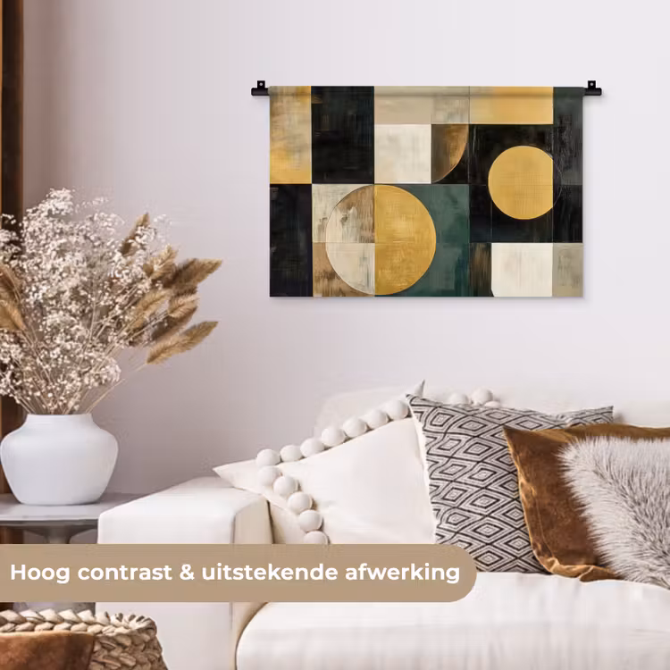 Abstract - Goud - Brons - Vormen - Geometrisch Wandkleed katoen klein -sfeer1