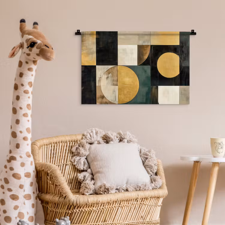 Abstract - Goud - Brons - Vormen - Geometrisch Wandkleed katoen klein -wsfeer5_kind