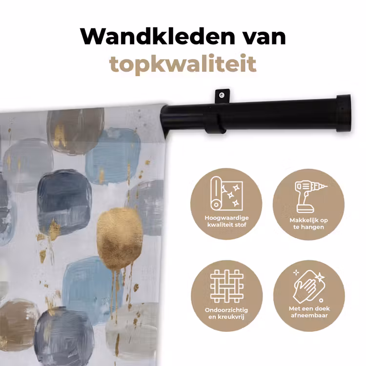 Abstract - Goud - Vormen Wandkleed katoen klein -sfeer2
