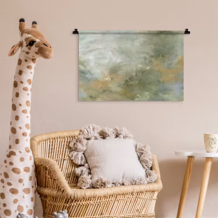 Abstract - Groen - Beige - Modern - Kunst Wandkleed katoen klein -wsfeer5_kind