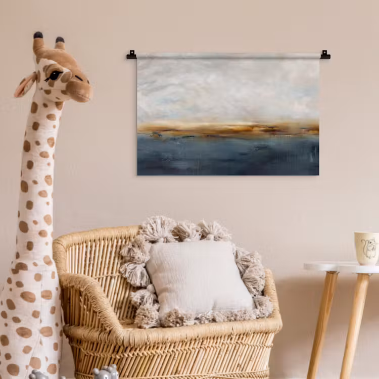 Abstract - Horizon - Water - Modern - Beige Wandkleed katoen klein -wsfeer5_kind