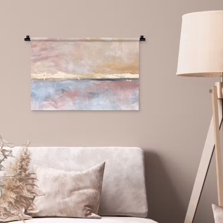 Abstract - Horizontaal - Kunst - Roze - Goud Wandkleed katoen klein -sfeer4
