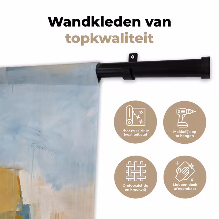 Abstract - Kleuren - Kunst - Modern - Blauw Wandkleed katoen klein -sfeer2
