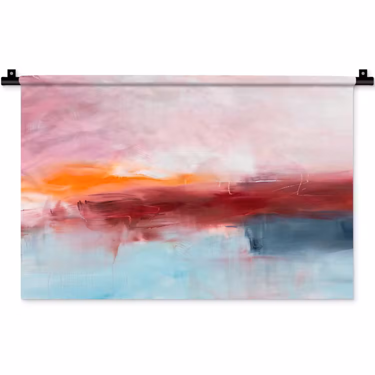 Abstract - Kleuren - Modern - Kunst - Roze Wandkleed katoen klein -zz3d