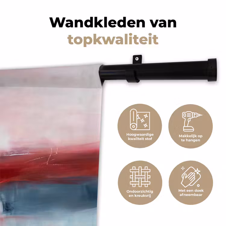 Abstract - Kleuren - Modern - Kunst - Roze Wandkleed katoen klein -sfeer2