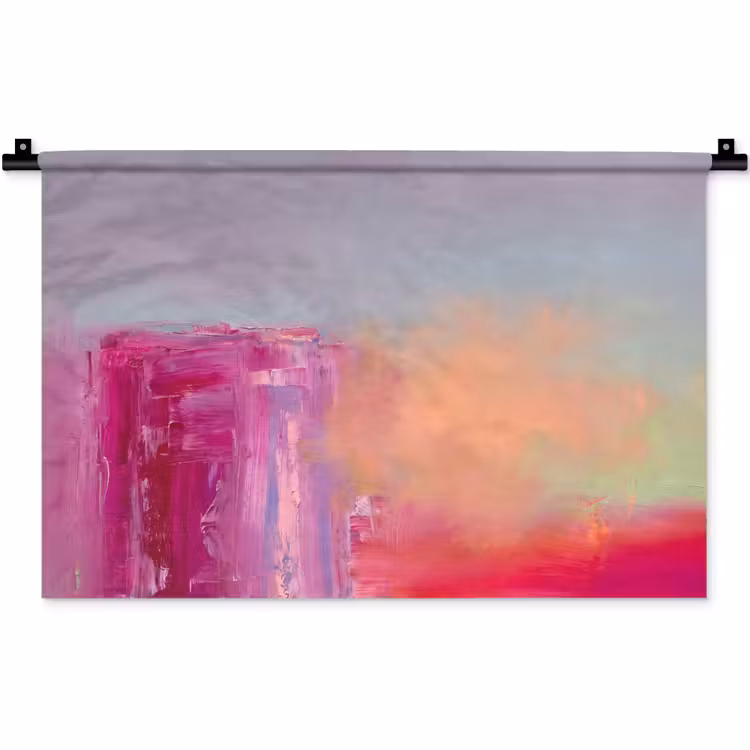 Abstract - Kleuren - Modern - Roze Wandkleed katoen klein -zz3d