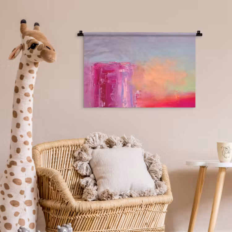 Abstract - Kleuren - Modern - Roze Wandkleed katoen klein -wsfeer5_kind