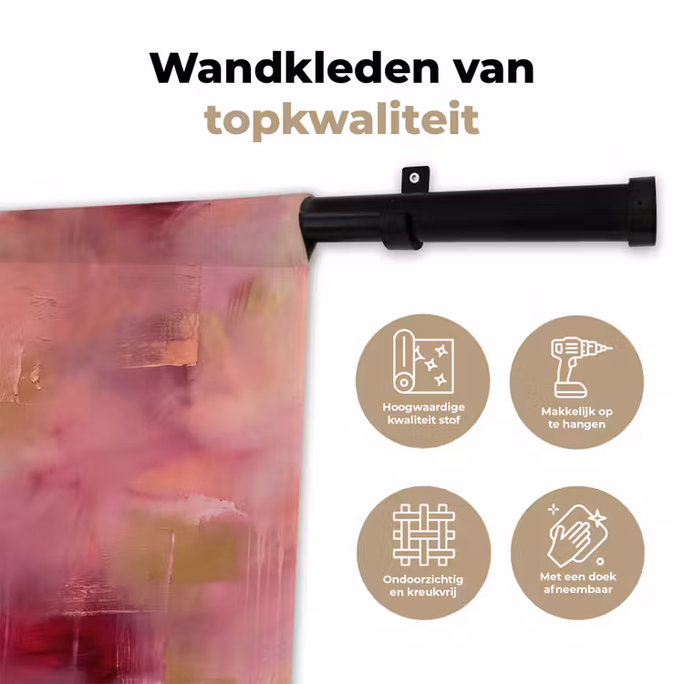 Abstract - Kleuren - Modern - Roze - Paars Wandkleed katoen klein -sfeer2