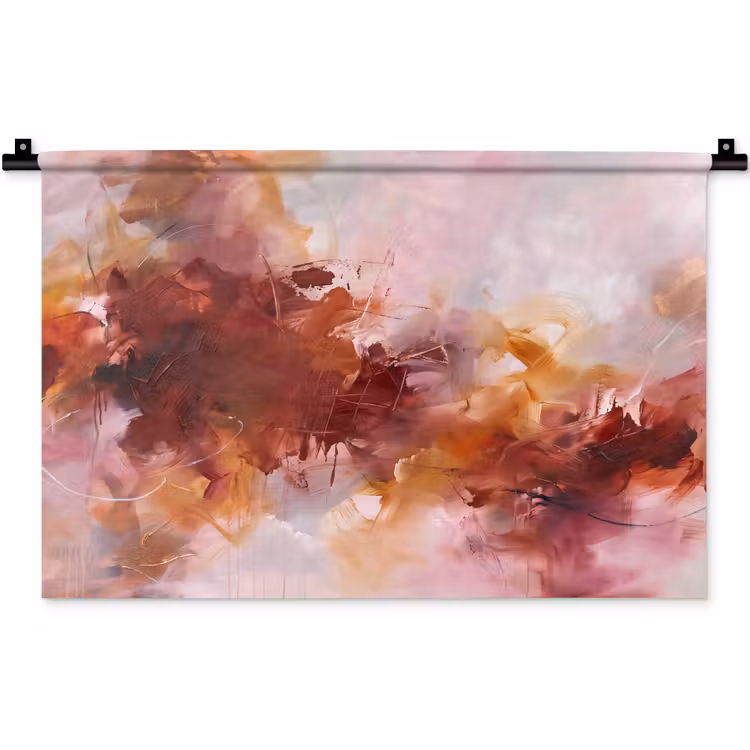 Abstract - Kleurrijk - Kunst - Modern - Roze-Rood Wandkleed katoen klein -zz3d