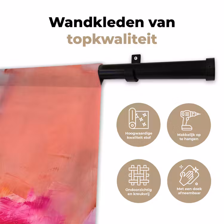 Abstract - Kleurrijk - Modern - Roze Wandkleed katoen klein -sfeer2