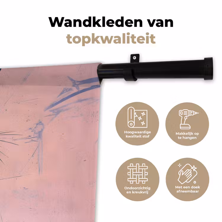 Abstract - Konijn - Sjaal - Geel Wandkleed katoen klein -sfeer2