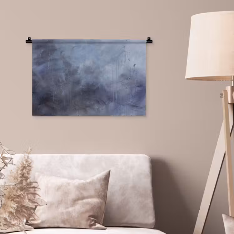 Abstract - Kwaststreken - Modern - Kunst - Grijs Wandkleed katoen klein -sfeer4