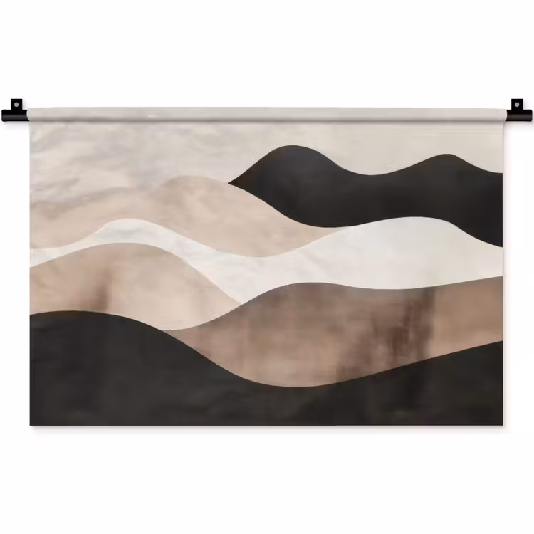 Abstract - Landschap - Golven - Crèmekleur Wandkleed katoen klein -zz3d
