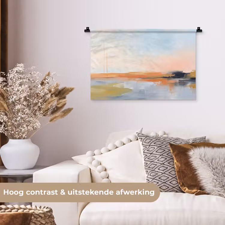 Abstract - Landschap - Horizon - Modern - Kleurrijk Wandkleed katoen klein -sfeer1
