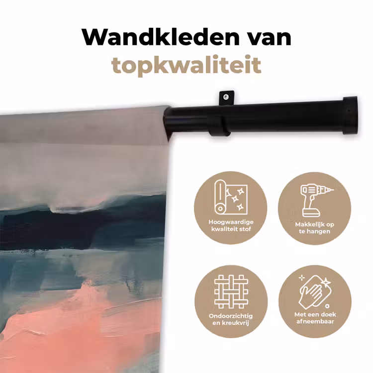 Abstract - Landschap - Kunst - Modern - Groen - Blauw Wandkleed katoen klein -sfeer2