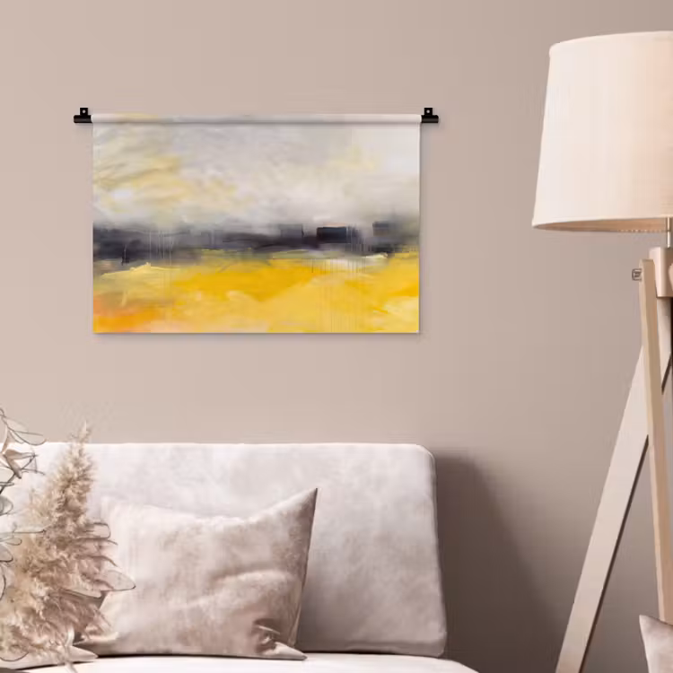 Abstract - Landschap - Modern - Geel Wandkleed katoen klein -sfeer4
