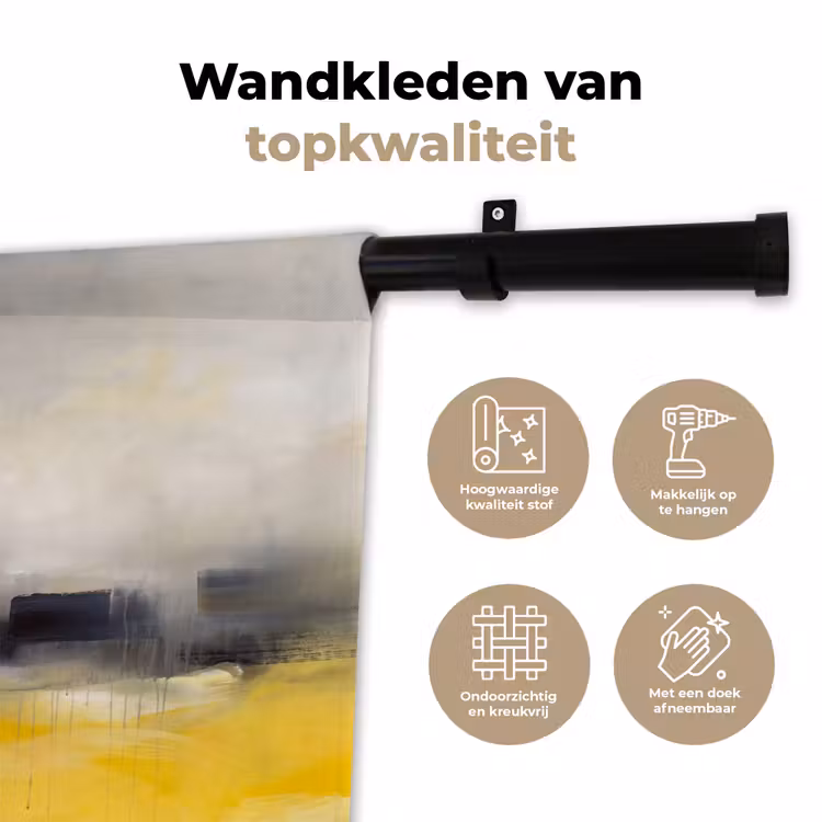 Abstract - Landschap - Modern - Geel Wandkleed katoen klein -sfeer2