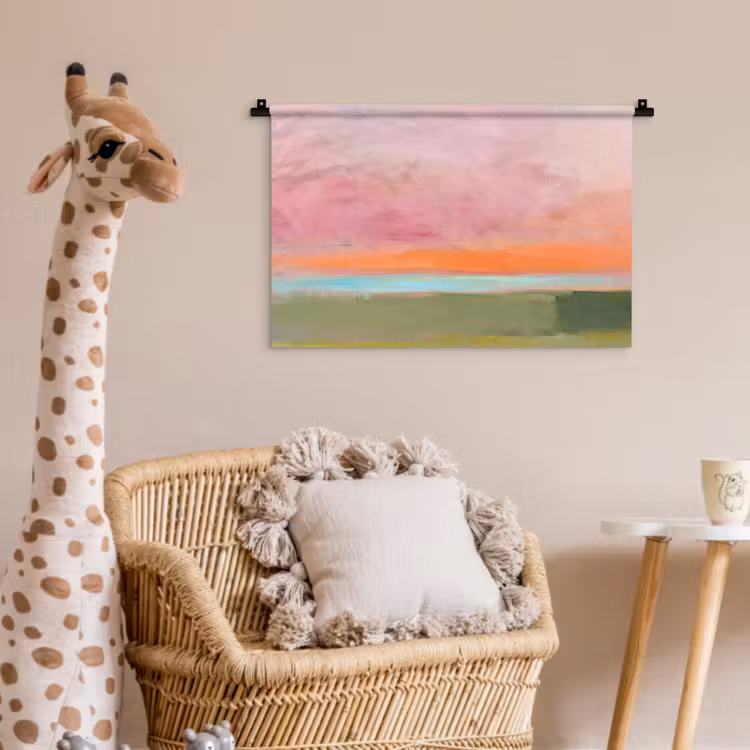 Abstract - Landschap - Modern - Roze - Oranje Wandkleed katoen klein -wsfeer5_kind