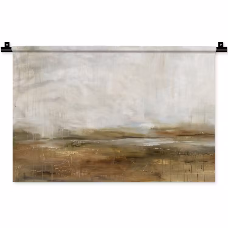 Abstract - Landschap - Natuur - Beige - Bruin Wandkleed katoen klein -zz3d