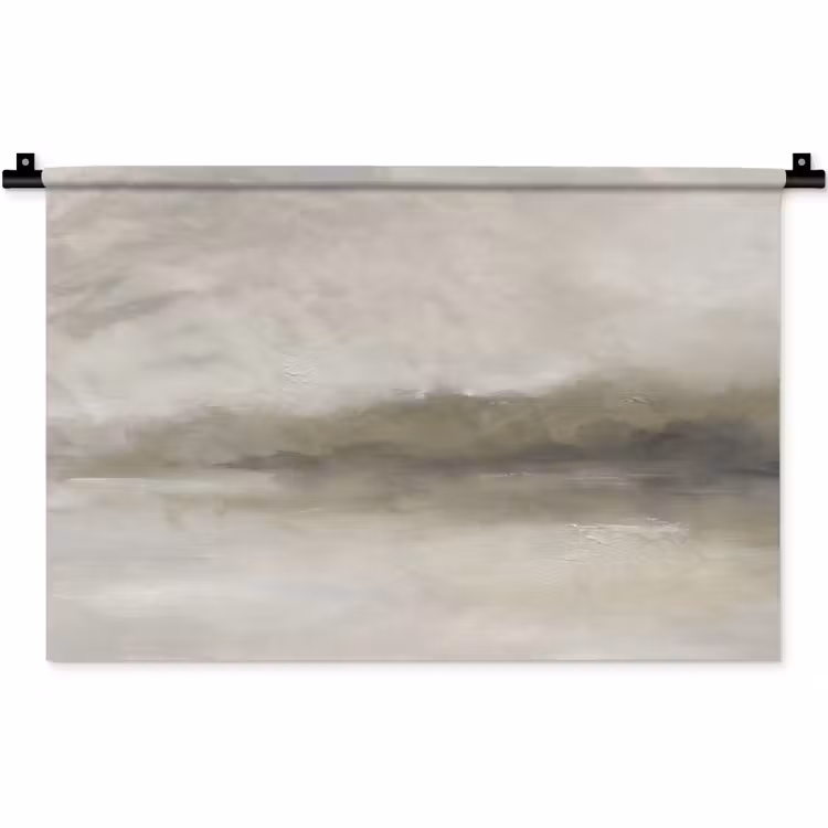 Abstract - Landschap - Nevel - Modern - Grijs Wandkleed katoen klein -zz3d