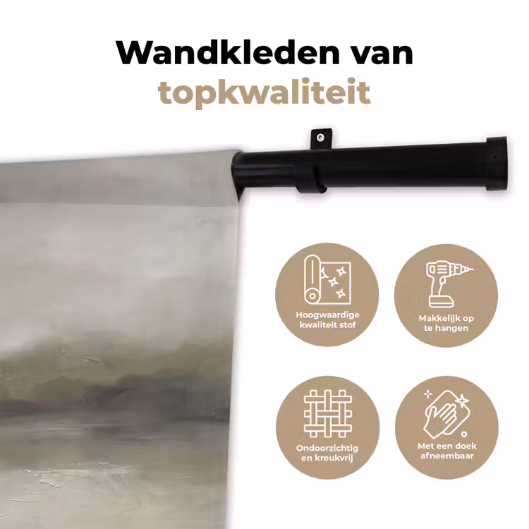 Abstract - Landschap - Nevel - Modern - Grijs Wandkleed katoen klein -sfeer2