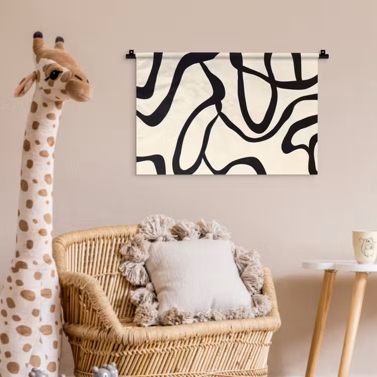 Abstract - Lijnen - Modern - Beige Wandkleed katoen klein -wsfeer5_kind