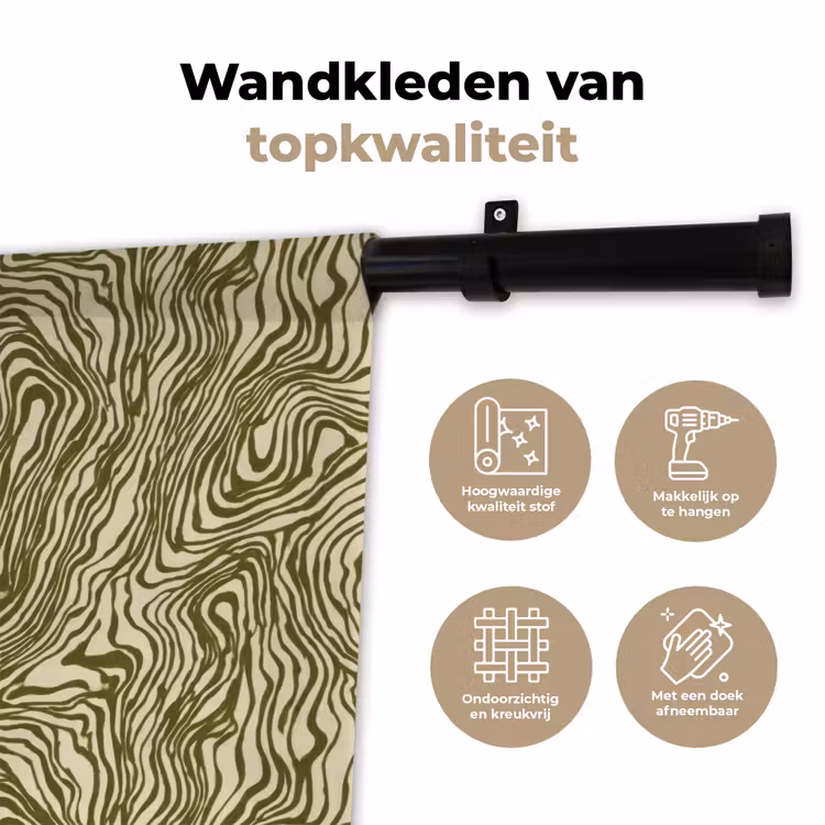 Abstract - Marmer - Groen Wandkleed katoen klein 269 -sfeer2